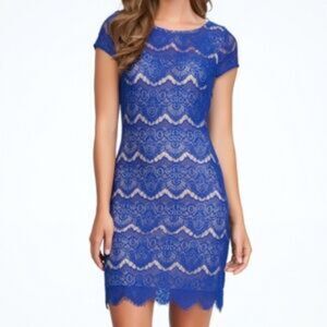 Bebe | Elegant Blue Lace Dress S Party Event Homecoming Y2K Wedding Going Out